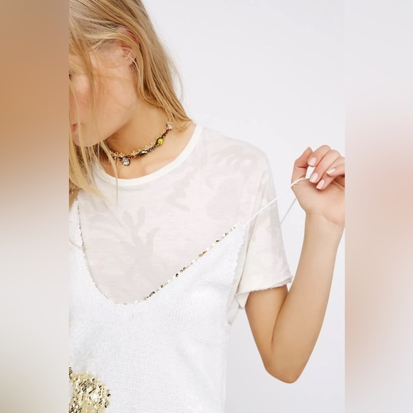 Free People- Seeing double Sequin slip dress - Picture 4 of 16